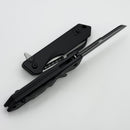 Heretic Knives M/A Jinn Flipper w/ Black Aluminum Handles & 2 Tone Black MagnaCut
