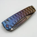 Medford Marauder Full Size Bronze/Violet/Blue Diamondhead Titanium Handles w/ 0.26" Vulcan Drop Point 3V