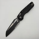Grenade Blem Microtech Knives MSI RAM LOK Black G-10 & Two Tone Black Partial Serrated M390MK 210-2FLGTBK