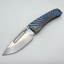 Medford Marauder Full Size Blue/Bronze Rising Sun Titanium Handles w/ 0.26" Tumbled Drop Point MagnaCut