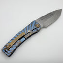 Medford Marauder Full Size Blue/Bronze Rising Sun Titanium Handles w/ 0.26" Tumbled Drop Point MagnaCut