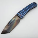 Medford Marauder Full Size Blue/Violet Tear Drop Titanium Handles w/ 0.26" Vulcan 3V Tanto