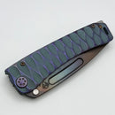 Medford Marauder Full Size Green/Violet Tear Drop Titanium Handles w/ 0.26" Vulcan S45VN Drop Point