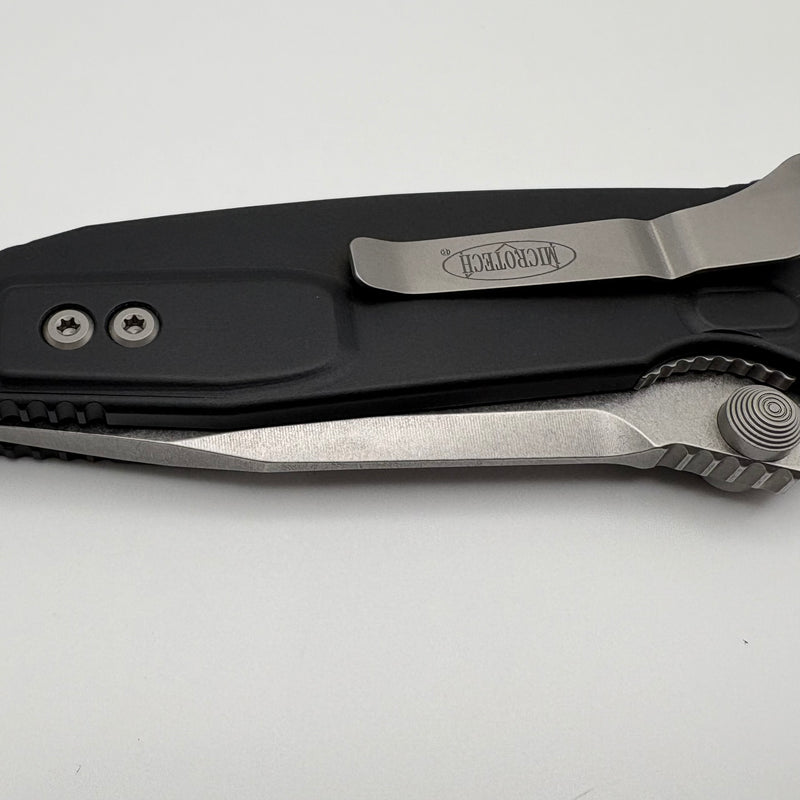 Grenade Blem Microtech Socom Elite Single Edge Stonewash Partial Serrated Manual & Black 160-11