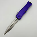 Grenade Blem Microtech Knives Mini Hera Stonewash Double Edge M390MK w/ Purple Handle 1702M-10PU