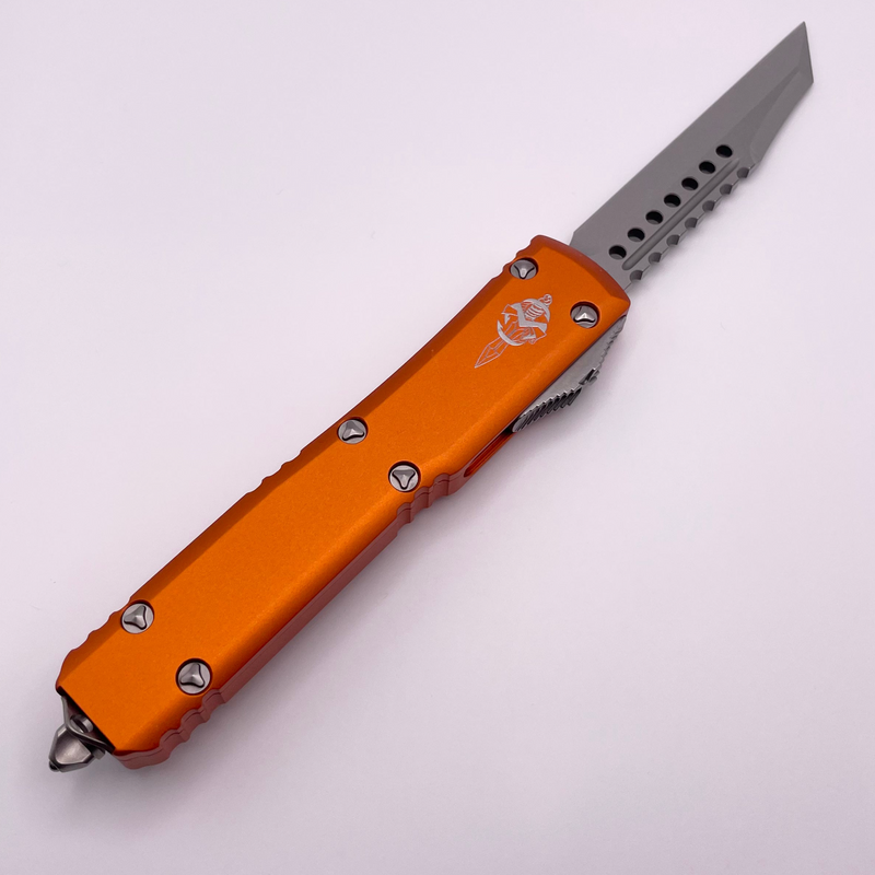 Pre Owned Microtech Ultratech Warhound Stonewash Standard & Orange 119W-10ORG