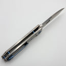 Medford 187 DPT w/ Star-N-Bars/Rivets Handles w/ Blue Hardware/Clip & S90VN Tumbled Tanto
