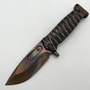 Medford Knife Fighter Flipper USMC Bronze Twisted Predator Handles & Black Hardware w/ Vulcan S45VN