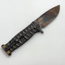 Medford Knife Fighter Flipper USMC Bronze Twisted Predator Handles & Black Hardware w/ Vulcan S45VN