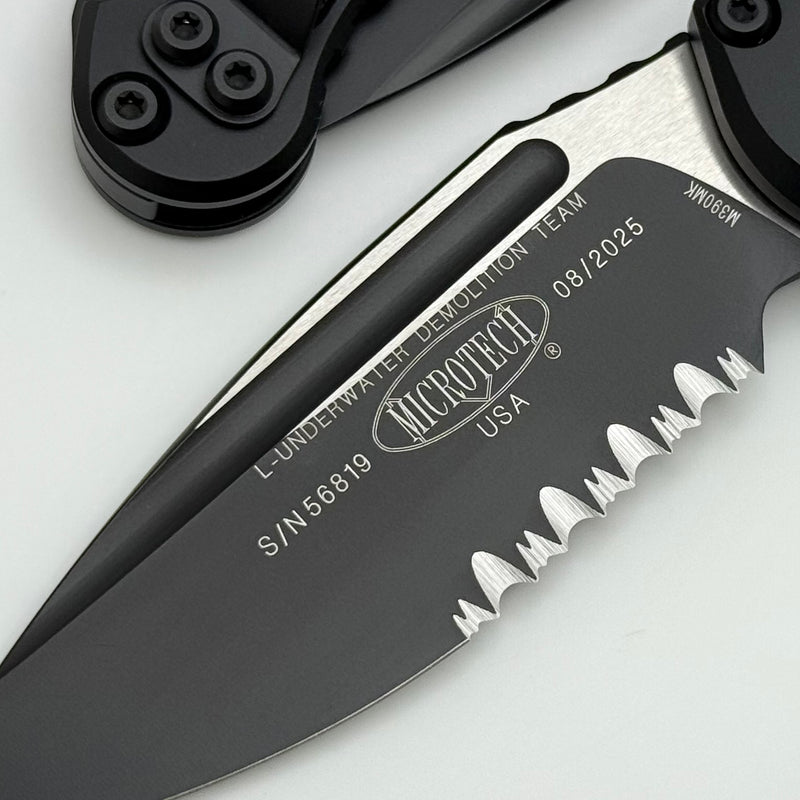 Grenade Blem Microtech Knives LUDT Gen III Black Tactical Partial Serrated S/E 1135-2T