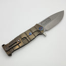 Medford USMC Fighter Flipper w/ Bronze Titanium Handles & Tumbled MagnaCut (Consignment)