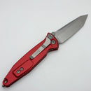 Pre Owned Microtech Socom Elite T/E Manual Red Stonewash Standard 161-10RD