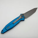 Pre Owned Microtech Socom Elite T/E Manual Blue Apocalyptic Standard 161-10APBL