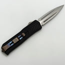 Medford Knife OTF Black Aluminum Handle w/ Flamed Accents & Tumbled Dagger 154CM