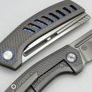 Vanguard Nakiri Titanium Handles w/ Timascus Accents & Semi Mirror M390