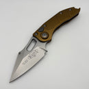 Grenade Blem Microtech Borka Stitch Single Edge Stonewash Standard w/ Tan Handles 169-10TA