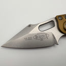Grenade Blem Microtech Borka Stitch Single Edge Stonewash Standard w/ Tan Handles 169-10TA