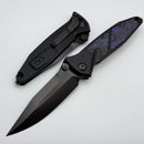 Microtech Socom Elite M/A DLC Spike Grind w/ Purple Haze Cross Cut Fat Carbon Inlays Signature Series NCB Exclusive 160-1DLCTCFPUISS