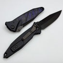 Microtech Socom Elite M/A DLC Spike Grind w/ Purple Haze Cross Cut Fat Carbon Inlays Signature Series NCB Exclusive 160-1DLCTCFPUISS