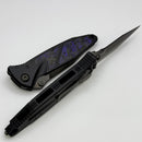 Microtech Socom Elite M/A DLC Spike Grind w/ Purple Haze Cross Cut Fat Carbon Inlays Signature Series NCB Exclusive 160-1DLCTCFPUISS