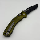 Grenade Blem Microtech Amphibian RAM LOK OD Green Fluted Aluminum & Black Partial Serrated M390MK 137RL-2FLOD