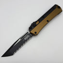 Factory Blem Microtech Glykon Tan w/ Black Full Serrated Tanto M390MK 185-3TA