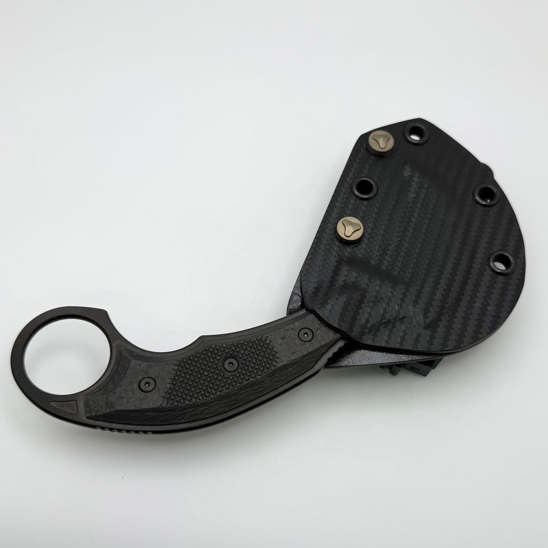 Grenade Blem Microtech Knives Iconic Fixed DLC & Carbon Fiber Right Hand Signature Series 118-1DLCCFSR