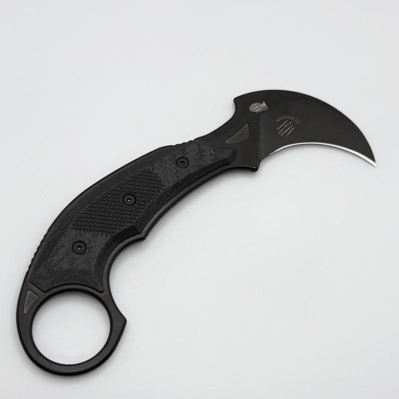 Grenade Blem Microtech Knives Iconic Fixed DLC & Carbon Fiber Right Hand Signature Series 118-1DLCCFSR