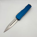 Pre-Owned Microtech Cypher II D/E Full Serrated Stonewash w/ Blue Handle 1242-12BL