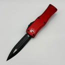Pre-Owned Microtech Hera Double Edge Black Standard & Red 702-1RD