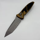 Grenade Blem Microtech Socom Elite Auto w/ Apocalyptic T/E Partial Serrated & Tan Handle 161A-11APTA