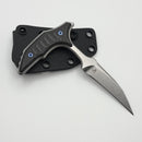 Microtech & Bastinelli Bee Marfione Select Stonewash w/ Carbon Fiber Handles & Blue Hardware 218-10MS5