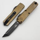Microtech UTX-85 Gen IV w/ Tan Topographic Handle & Black T/E M390MK 12334-1TPTA