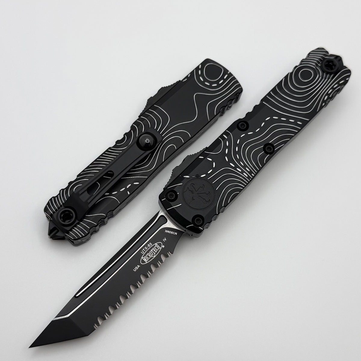 【みっつんは様】用ULTIMUS黒/ナチュラル 硬式84cm890ｇ Microtech UTX-85 Gen IV w/ Black Topographic Handle & Black Full Serra