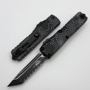 Microtech UTX-85 Gen IV w/ Black Topographic Handle & Black Full Serrated T/E M390MK 12334-3TP