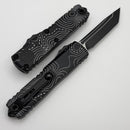 Microtech UTX-85 Gen IV w/ Black Topographic Handle & Black Full Serrated T/E M390MK 12334-3TP
