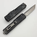 Microtech UTX-85 Gen IV w/ Black Topographic Handle & Stonewash Part Serrated T/E M390MK 12334-11TP
