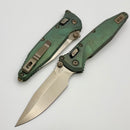 Marfione Select Microtech Socom Ram-Lok Antique Green Titanium Slab Side Handles w/ Bronze Accents & Bronze Spear Point Stonewash M390MK 160RLS-13SMS1