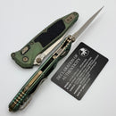 Marfione Select Microtech Socom Ram-Lok Antique Green Titanium Textured Inlaid Handles w/ Bronze Accents & Bronze Spear Point Stonewash M390MK 160RL-13SMS1