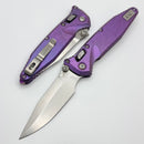 Marfione Select Microtech Socom Ram-Lok Purple Haze Titanium Slab Side Handles w/ Purple Accents & Spear Point Stonewash M390MK 160RLS-10SMS6