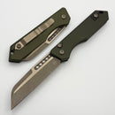 Heretic Knives Jinn Auto w/ OD Green Aluminum Handles & Bronze MagnaCut H113-7A-GRN