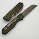 Heretic Knives Jinn Auto w/ OD Green Aluminum Handles & Bronze MagnaCut H113-7A-GRN