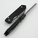 Heretic Knives Jinn Auto w/ Black Aluminum Handles & Battleworn MagnaCut H113-5A