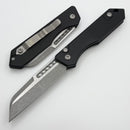 Heretic Knives Jinn Auto w/ Black Aluminum Handles & Battleworn MagnaCut H113-5A