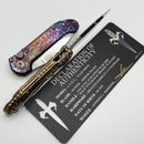 Marfione Custom LUDT Gen III Galactic Acid Slab Side Titanium Handles w/ Bronze Accents & Tulip Ground Mirror Polish
