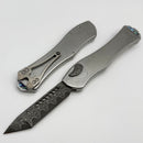 Heretic Custom Hydra V4 Stainless Steel Handle w/ Abalone Inlays & Vegas Forge San Mai Damascus Tanto