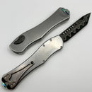 Heretic Custom Hydra V4 Stainless Steel Handle w/ Abalone Inlays & Vegas Forge San Mai Damascus Tanto