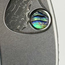 Heretic Custom Hydra V4 Stainless Steel Handle w/ Abalone Inlays & Vegas Forge San Mai Damascus Tanto