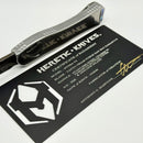 Heretic Custom Hydra V4 Stainless Steel Handle w/ Abalone Inlays & Vegas Forge San Mai Damascus Tanto