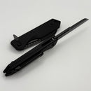 Heretic Knives M/A Jinn Flipper w/ Black Aluminum Handles & Hand Ground DLC MagnaCut